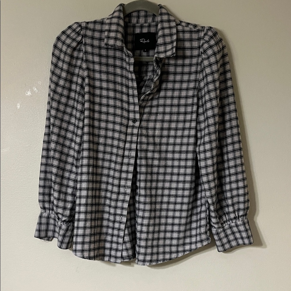 Rails Monochrome Checkered Blouse